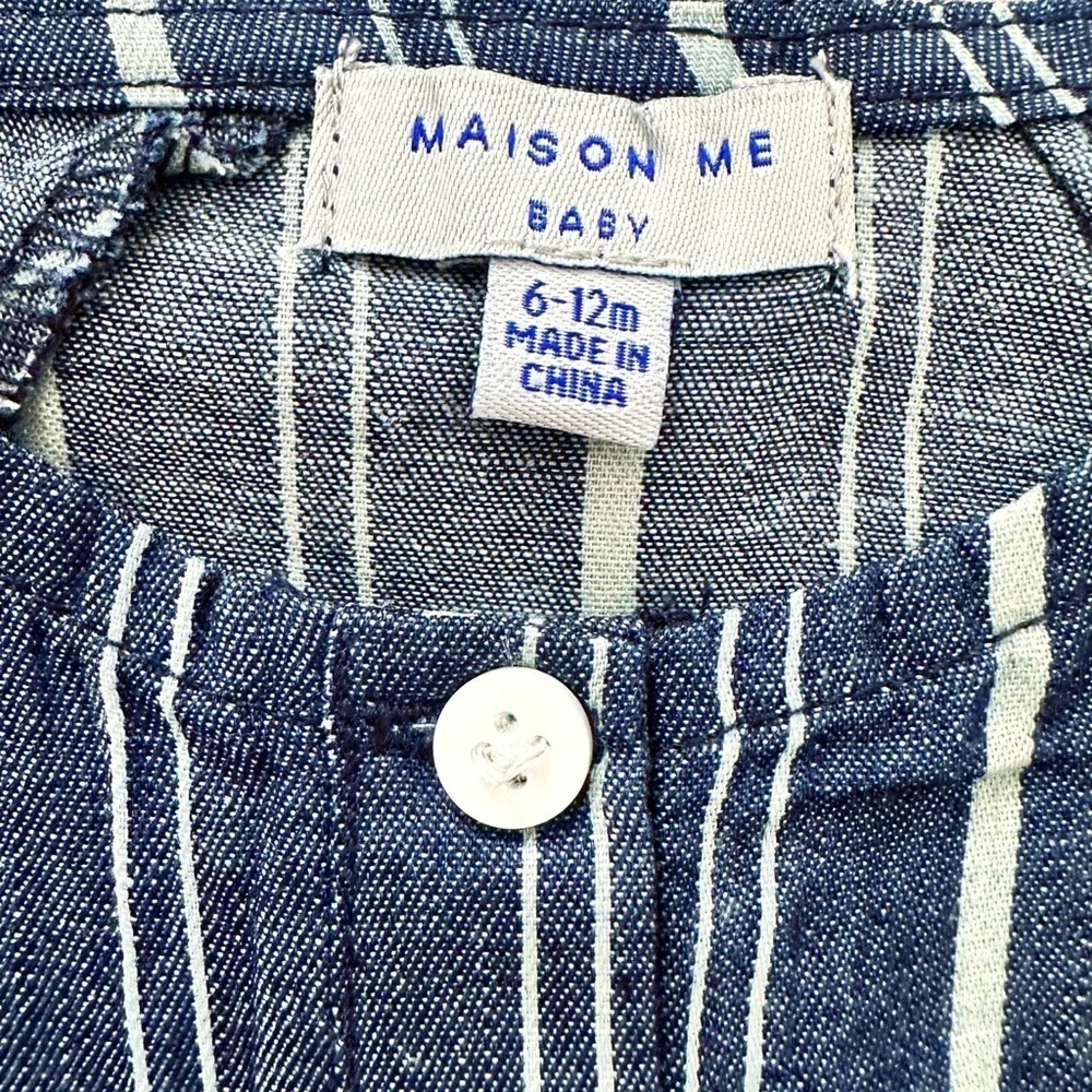Maison Me | Chambray Stripe Rin Dress (6-12mos)